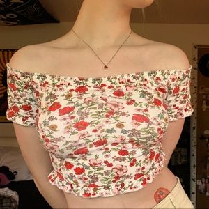 floral off the shoulder top